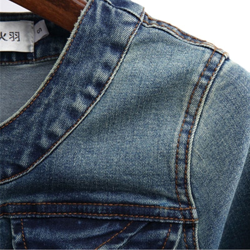 Vårhöst denimjacka kvinnor plus storlek långärmad jeansjacka dam o halsrockar jacka elastiska korta basrockar 4xl f670