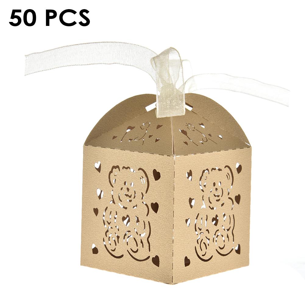 50PCS Valentine's Day Love Bear Candy Box Wedding Candy Chocolate Box