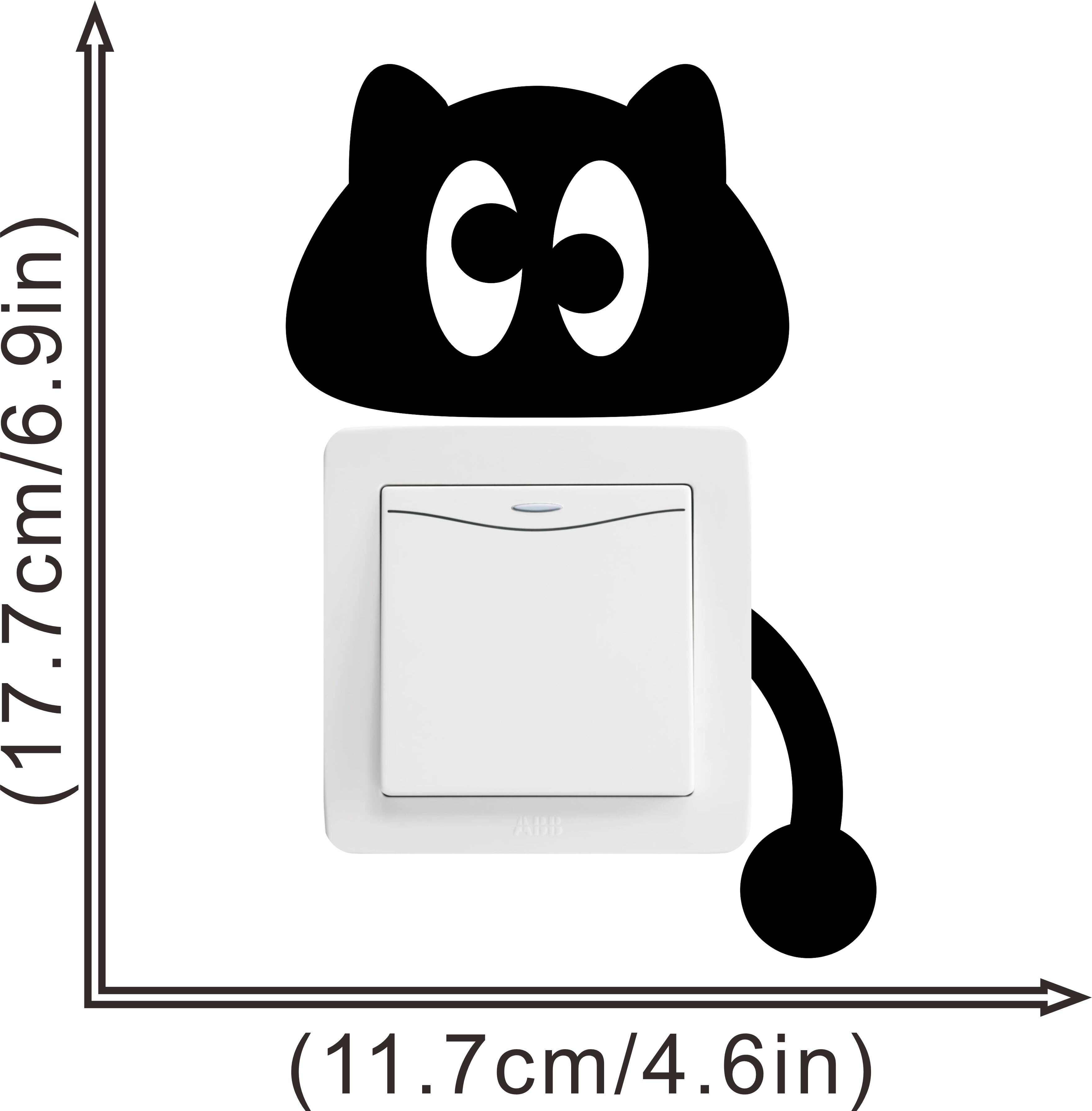 Baby bedroom living room decoration cute cat switch sticker mural art environment friendly vinyl DIY children's Wall Decal: 017