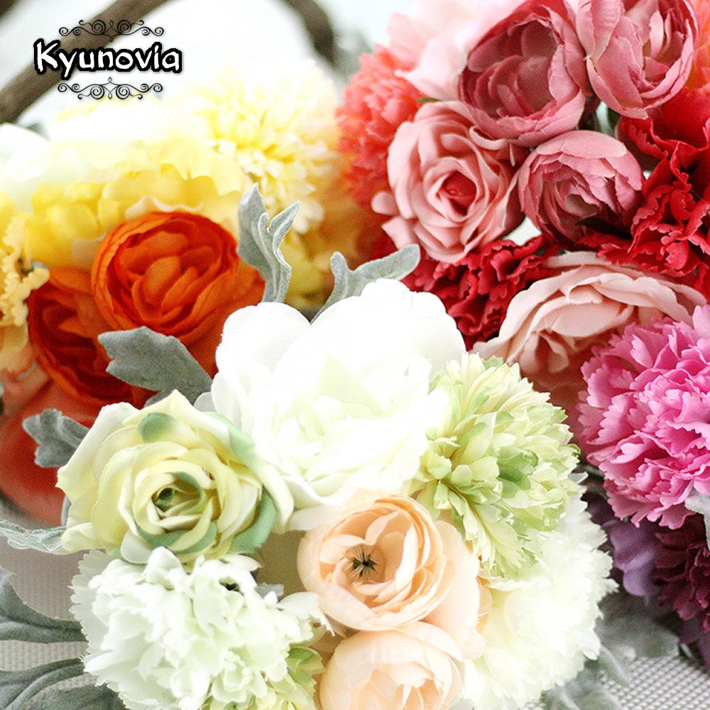 Kyunovia bröllopstillbehör siden vilda blommor bukett för bröllop enfärgad brudbukett bröllopsbukett  d45