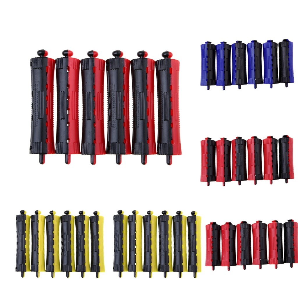 Lots 6 Pieces Assorted Sized Plastic Cold Wave Perm Rod Hair Hairdressing Curler Styling DIY Curling Rollers Set