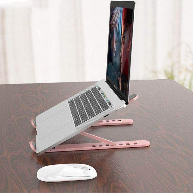 DQR Laptop Stand - Adjustable Aluminum Alloy - Portable Notebook Holder - 7-Speed Height - Foldable