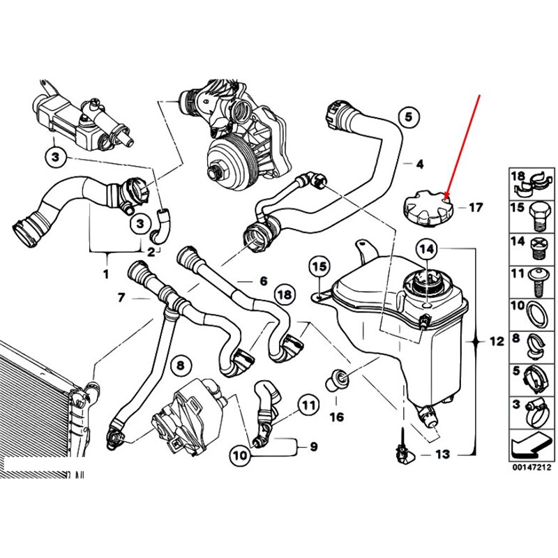 17117521071 Radiator Overflow Koelvloeistof Herstel Uitbreiding Tank Cap Voor Bmw E90 E92 F10 17117639020 200bar