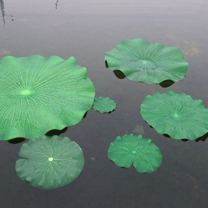 5pcs Artificial Lotus Water Lily Floating Flower Pond Tank Plant leaf Ornament 10cm Home Wedding Garden Pond Pool Decoration