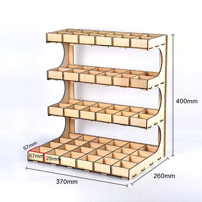 Holz Farbe Gestell Stehen Pigment Organizer Tinte Öl Flasche Gestell Lagerung Kasten Diy Zubehör Halfter NäGel Schrauben: 60 grids