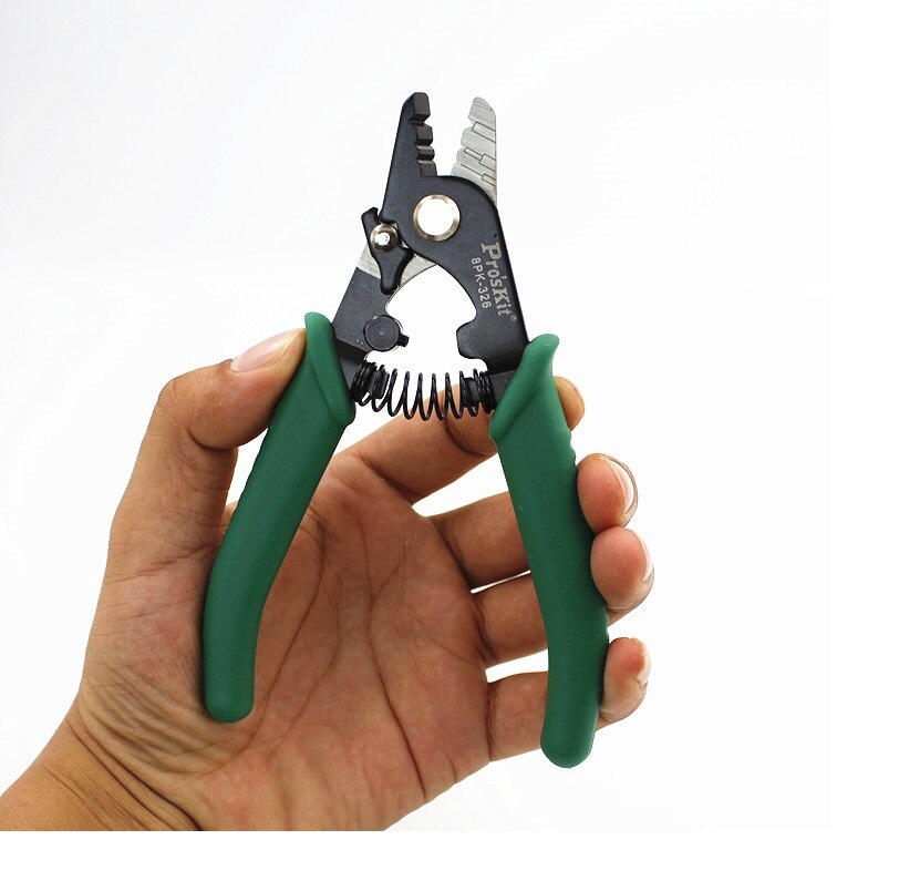 Proskit Clamp Fiber Stripping Pliers 8PK-326 Tri-Hole Fiber Optic Stripper 8PK-326 FTTH FIber Wire Stripper 8PK-326