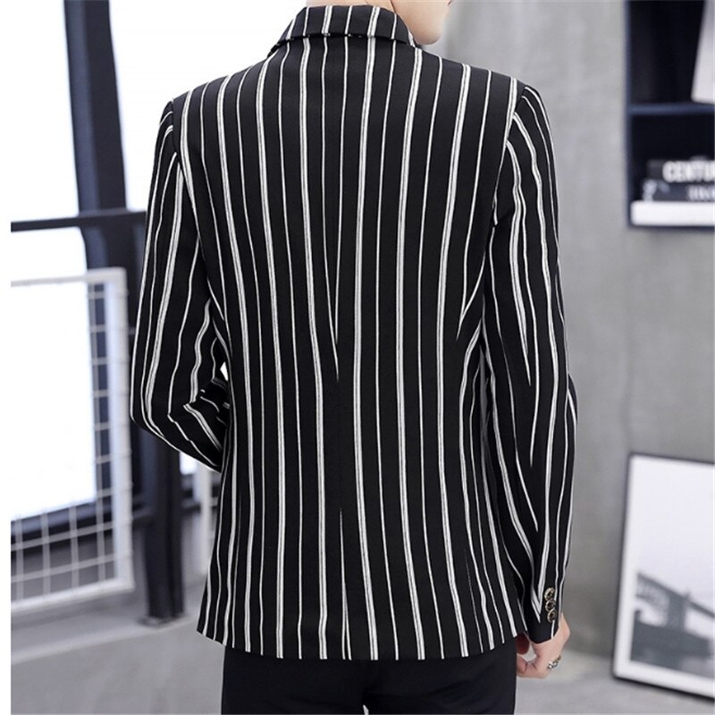 Blouson imprimé à rayures pour homme, Slim et décontracté, à la , costume d'affaires, printemps-automne