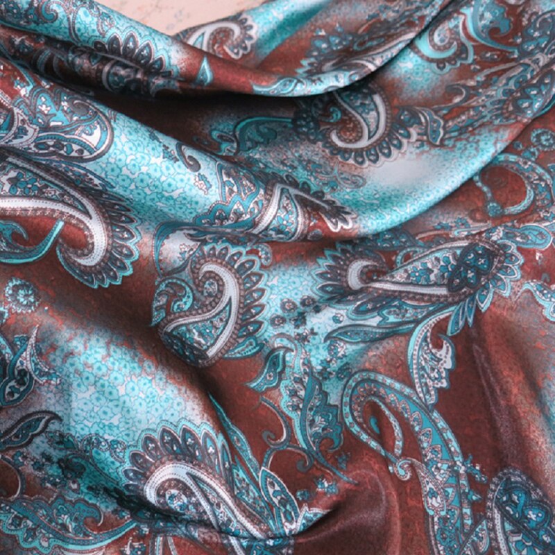 Tela satinada estampada de Cachemira africana, 100cm x 148cm, retazos, para ropa, bufandas, forro, material de tela