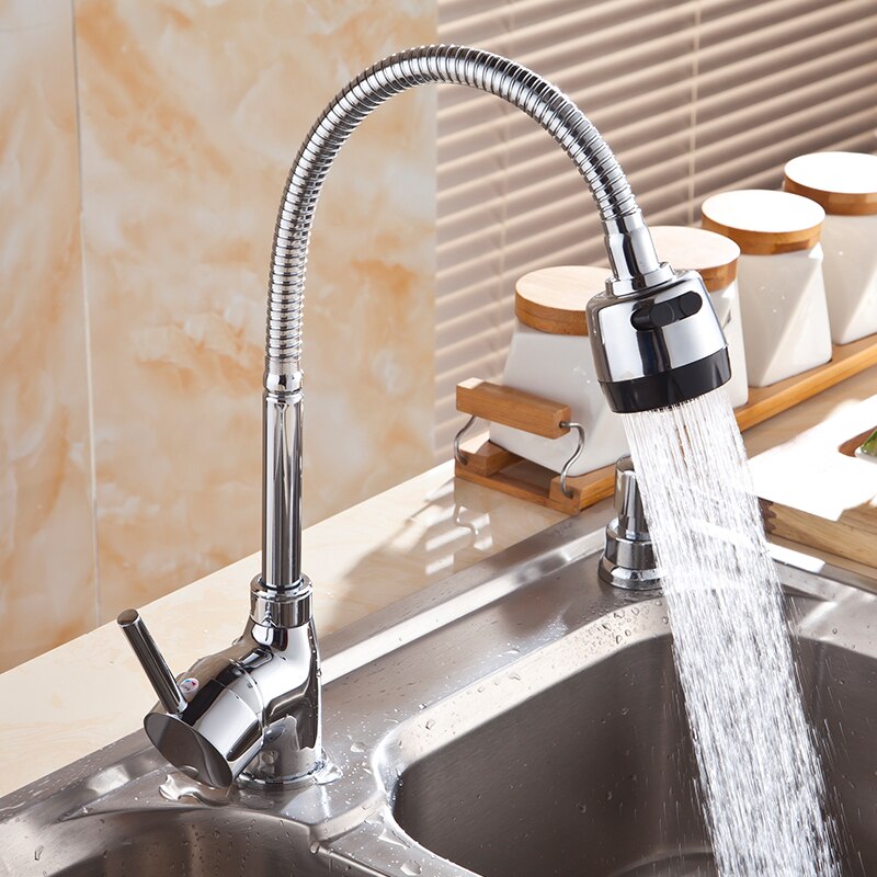 Aanrecht kraan met sanitair hose all around rotate swivel 2-functie water outlet mengkraan kraan 5051