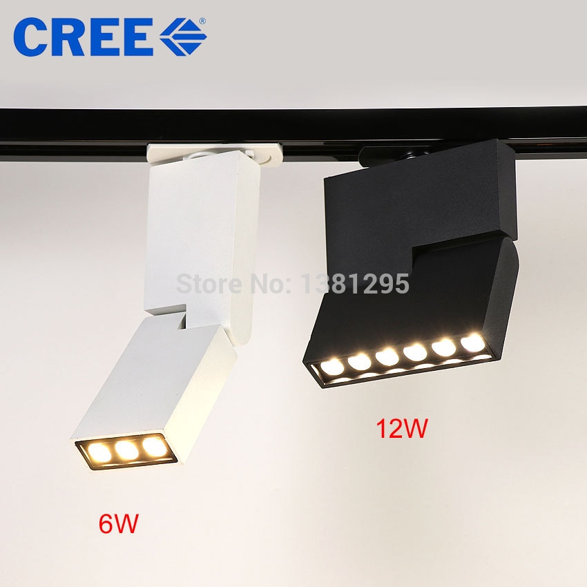 LED Track Light 6W 12W Ceiling Rail Spotlight Led Tracking Fixture Spot Lamp Lighting For Shop Store Home Showroom black White