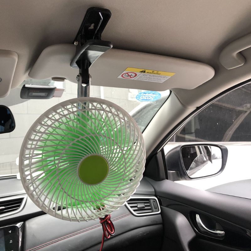 12V SUV Car Stepless Speed Air Cooling Fan Automobile Vehicle Swing Clip Fan