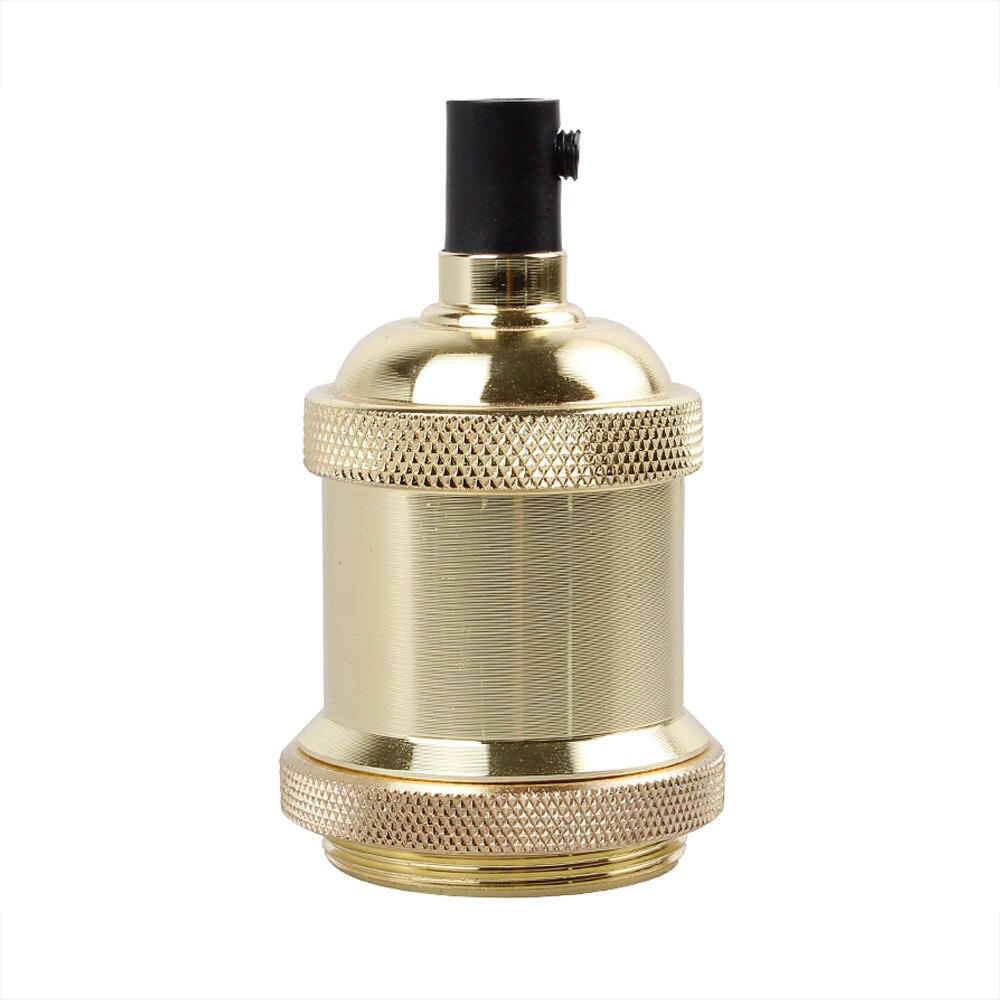 Vintage Edison Lamp Base Pendant light E27 Screw Bulb base Aluminum Light Socket Industrial Retro Fittings lamp holder Fixture: Gold