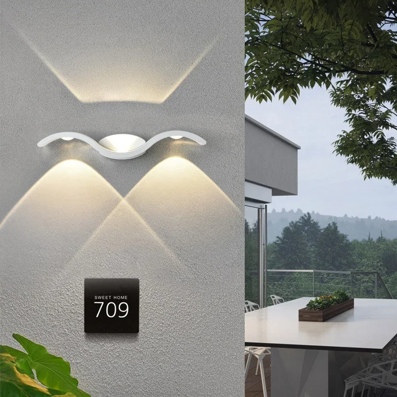 Vanntett vegglampe til 12w dårlig, hvit, svart, vegglampe til korridor, midtgang, kjøkken, hage, hjemmedekorasjon, veranda, lampetter