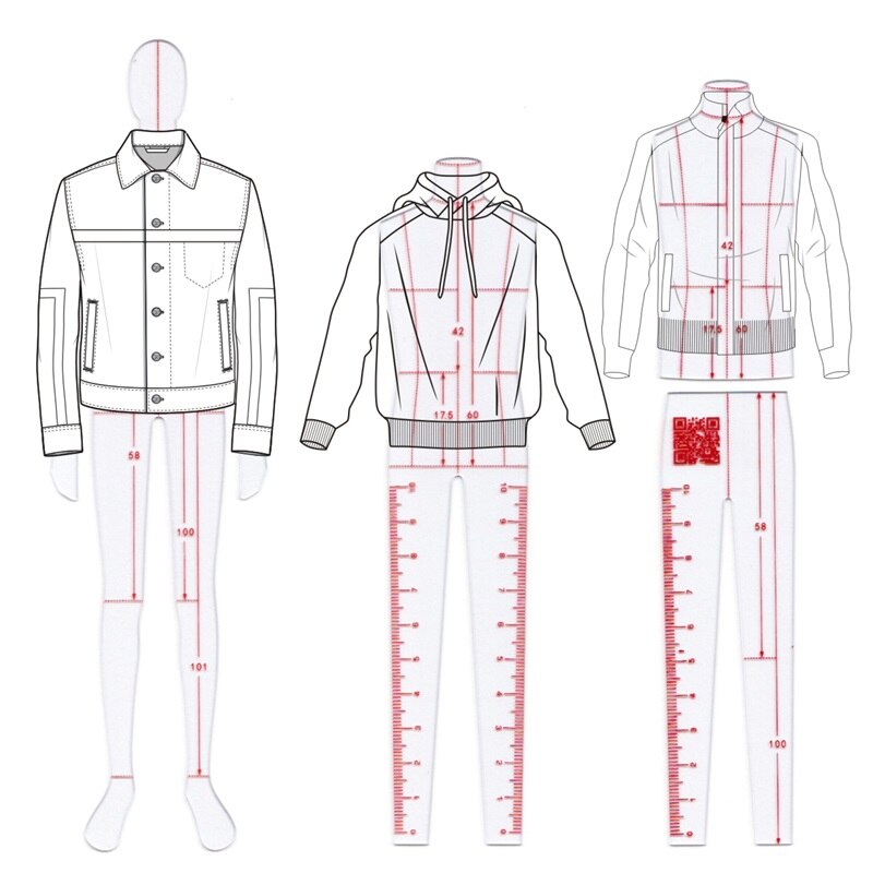 Mannelijke Mode Heerser Kledingstuk Effect Stijl Mannen Tekening Sjabloon Heerser Originele Model 26cm Hoogte