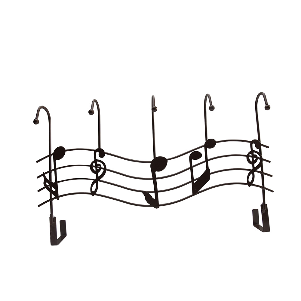 Musik note stil 5 kroge dørbøjle nailless jern håndværk frakke håndklædeholder nyttigt