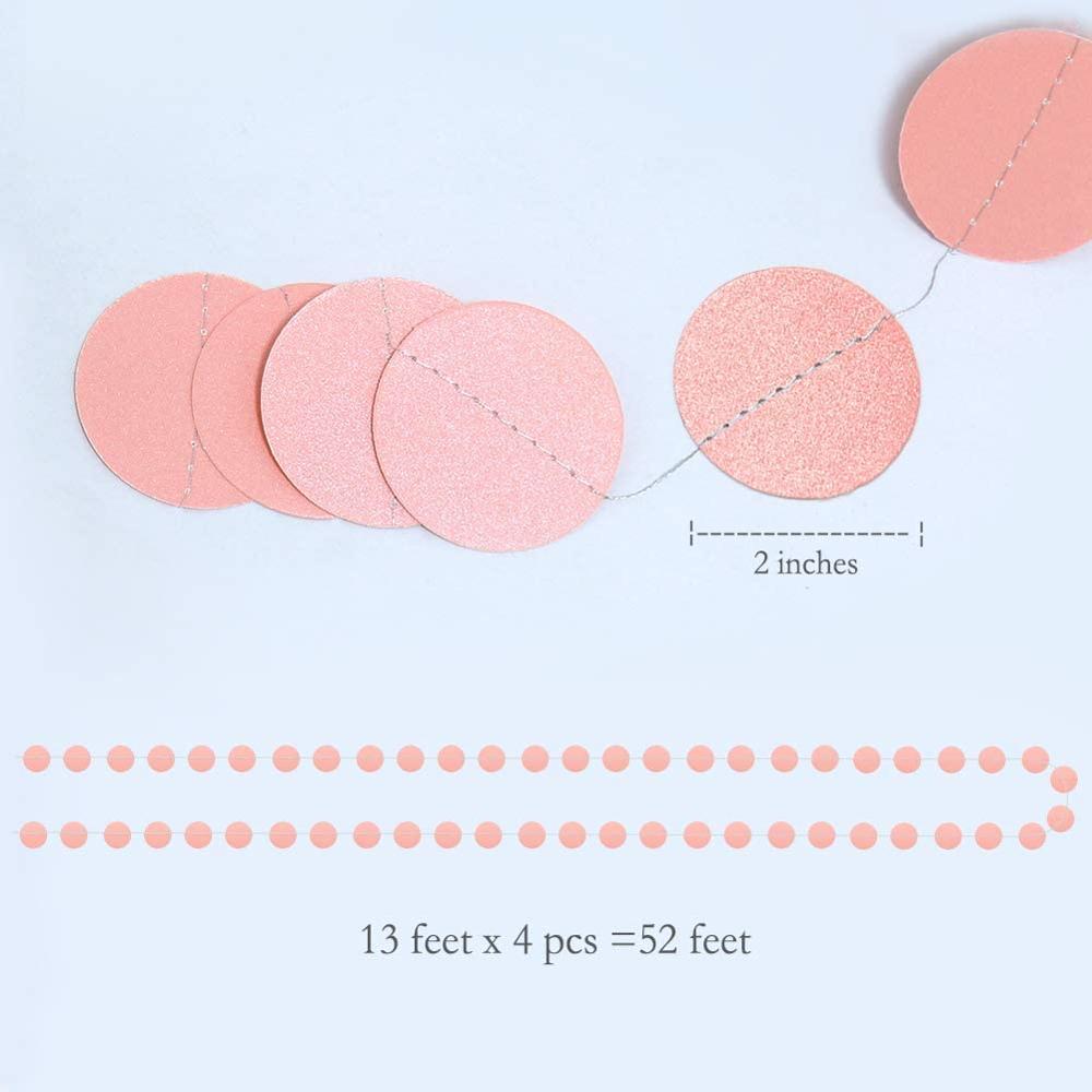 Sweet 16 Pink Paper Circle Garlands Polka Dots Hanging Streamers Girls Birthday Wedding Bride To Be Banner Home Party Decoration