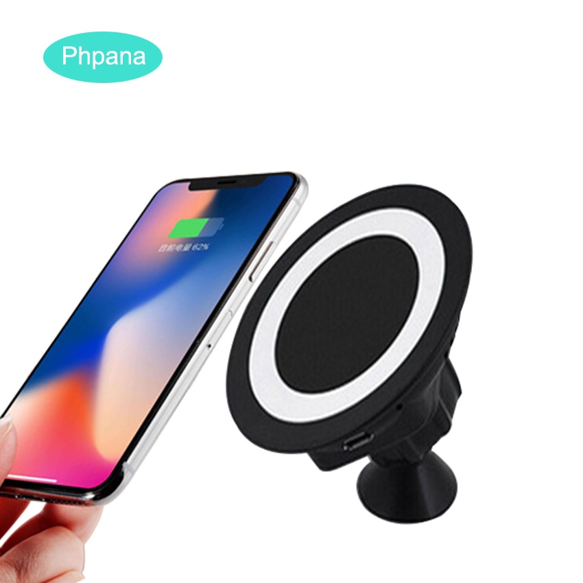 QI Wireless Car Charger Auto Lader 360 Graden Rotatie Opladen In Auto 'S Chargeur Sans Fil Voiture Auto Draadloze Laders Voor mi