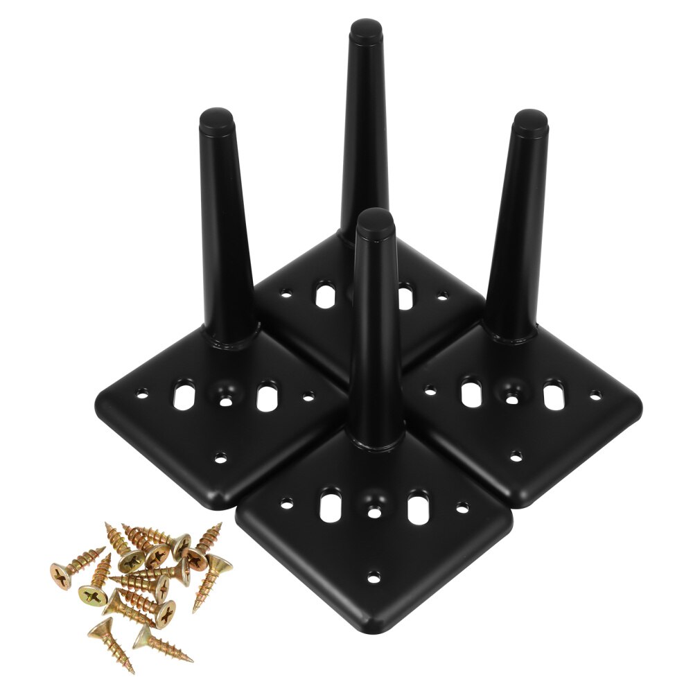 4 szt. Strona główna metalowa żelazna nóżka robić sofy szafka noga łóżko noga meble wsparcie stopy: czarny