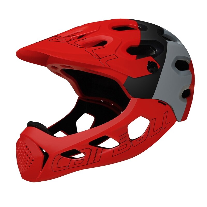 Adult Full Face Motorcycle Off-Road MTB Cross-country Bicycle Extreme Sports Safety Head Protective Helmet: Red