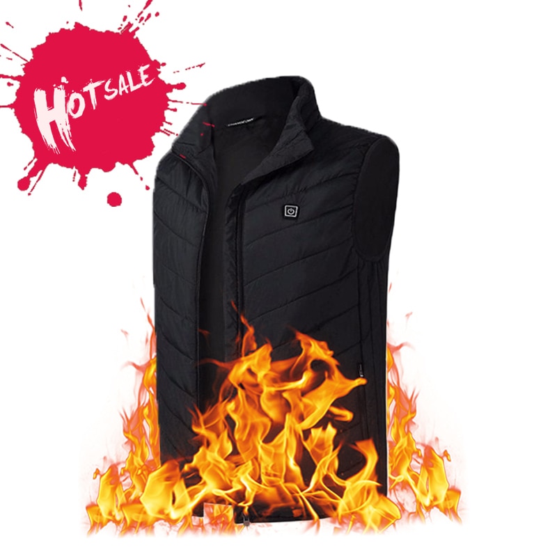 Unisex USB Electric Battery Heating Sleeveless Vest Winter Heated Outdoor Sports Ski Hiking Rapid Heating Vest Warm Equipment