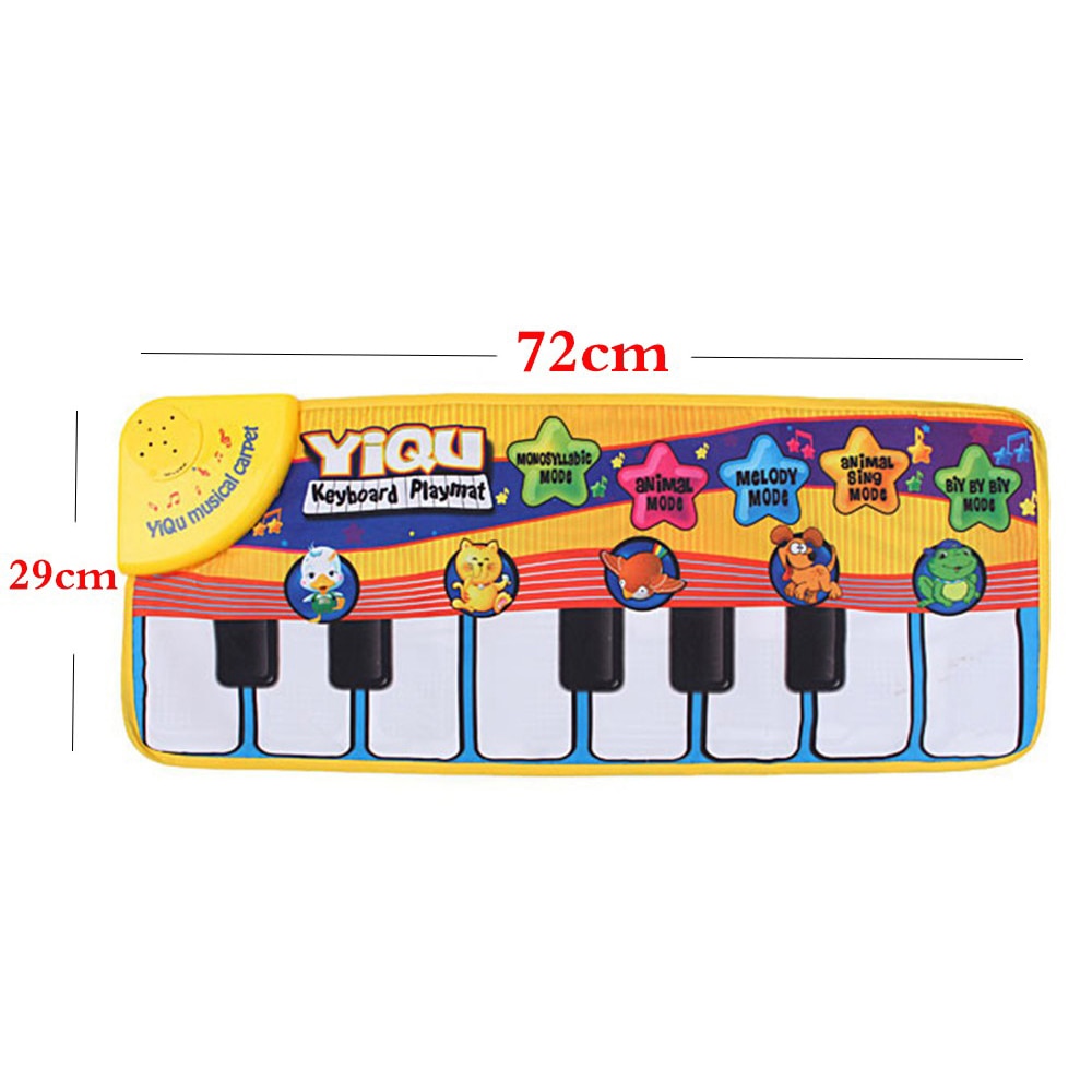 Musikmåtte børn spil tæppe farve børn baby dyr klaver musikalsk touch legemåtte sang gym tæppe leg 4