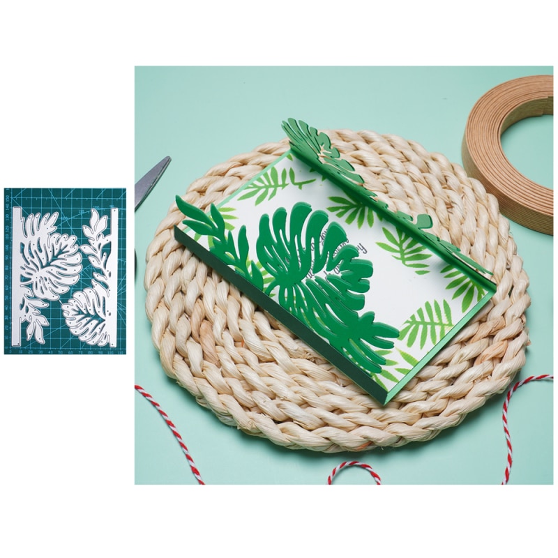 InLoveArts tropikalne liście granicy metalu wykrojniki szablony umierać skaleczenie dla DIY karta papierowa robić scrapbookingu wytłaczanie dekoracyjne rękodzieło