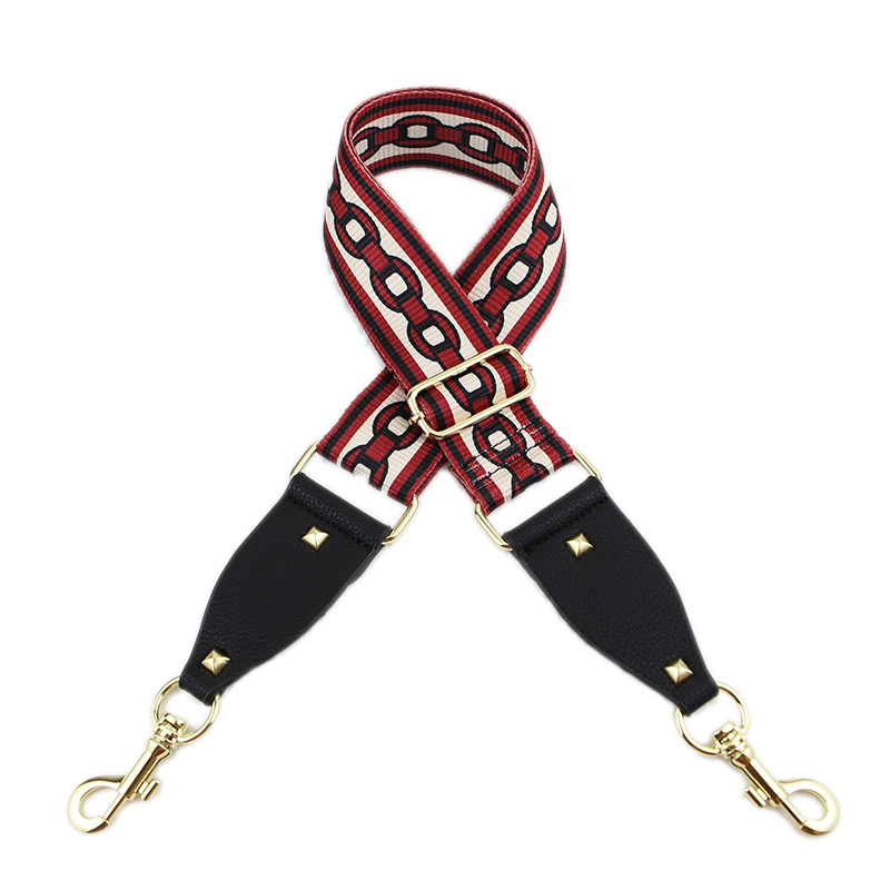 handtassen strap keten patroon gouden gesp canvas tas riem studs trendy bedrijf schouderbanden qn326: studs red chain