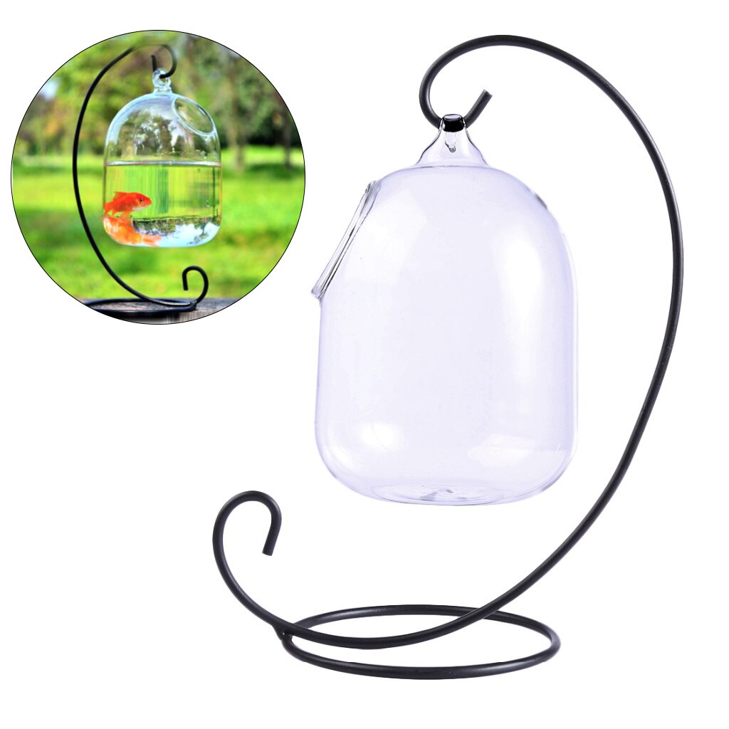 Desktop Hanging Glass Fish Tank Transparent Goldfish Tank Plant Flower Vase Bottle Aquarium Fish Bowl For Home Decor