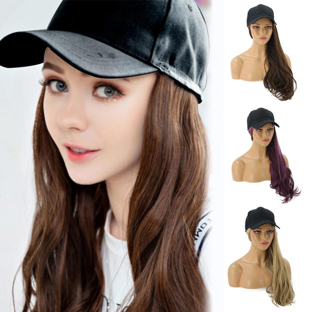 Haar Pruik Beanie Beanie Met Pruik Bijgevoegd Golvend Haar Pruik Hoed Lang Haar Pruiken Hoed Soft Knit Winter Cap Haarverlenging Accessoire B