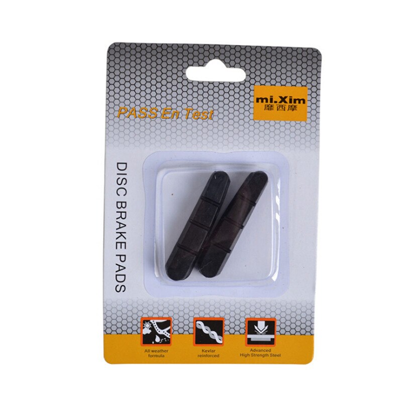 One Pair Mountain Road Bike Brake Pads MTB Bicycle Braking V-Brake Holder Shoes Rubber Blocks Durable Cycling Accessories