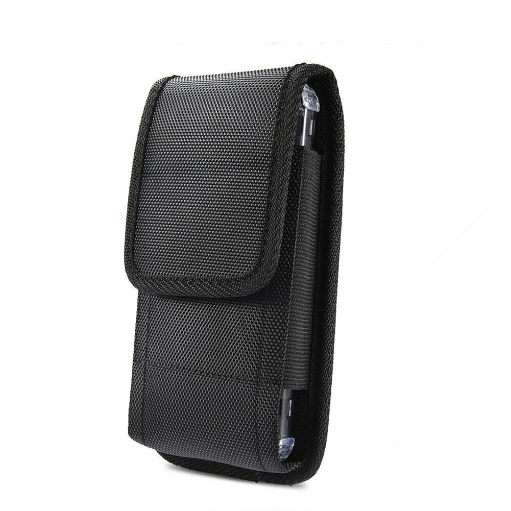 Sac de rangement pour téléphone Portable, pochette pour téléphone Portable noir solide avec Clip de ceinture sans mousqueton, sac de rangement pour téléphone Portable d'extérieur pour femmes et hommes