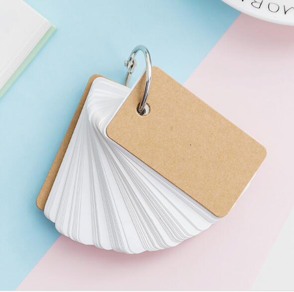 Candy Color 1PC 90 Sheets Pocket Loose Leaf Blank Vocabulary Notebook Mini Memo Note Card Office School Stationery: White paper1