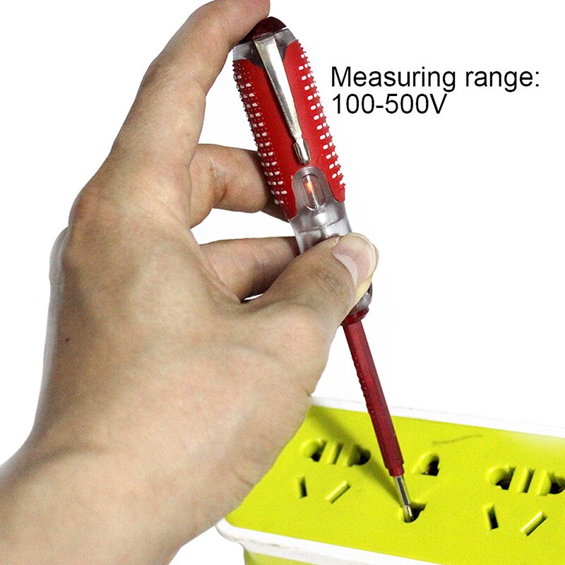 Test blyant skruetrækker holdbar isolering elektriker hjemmeværktøj multifunktionel krydsskruetrækker tester 100-500v
