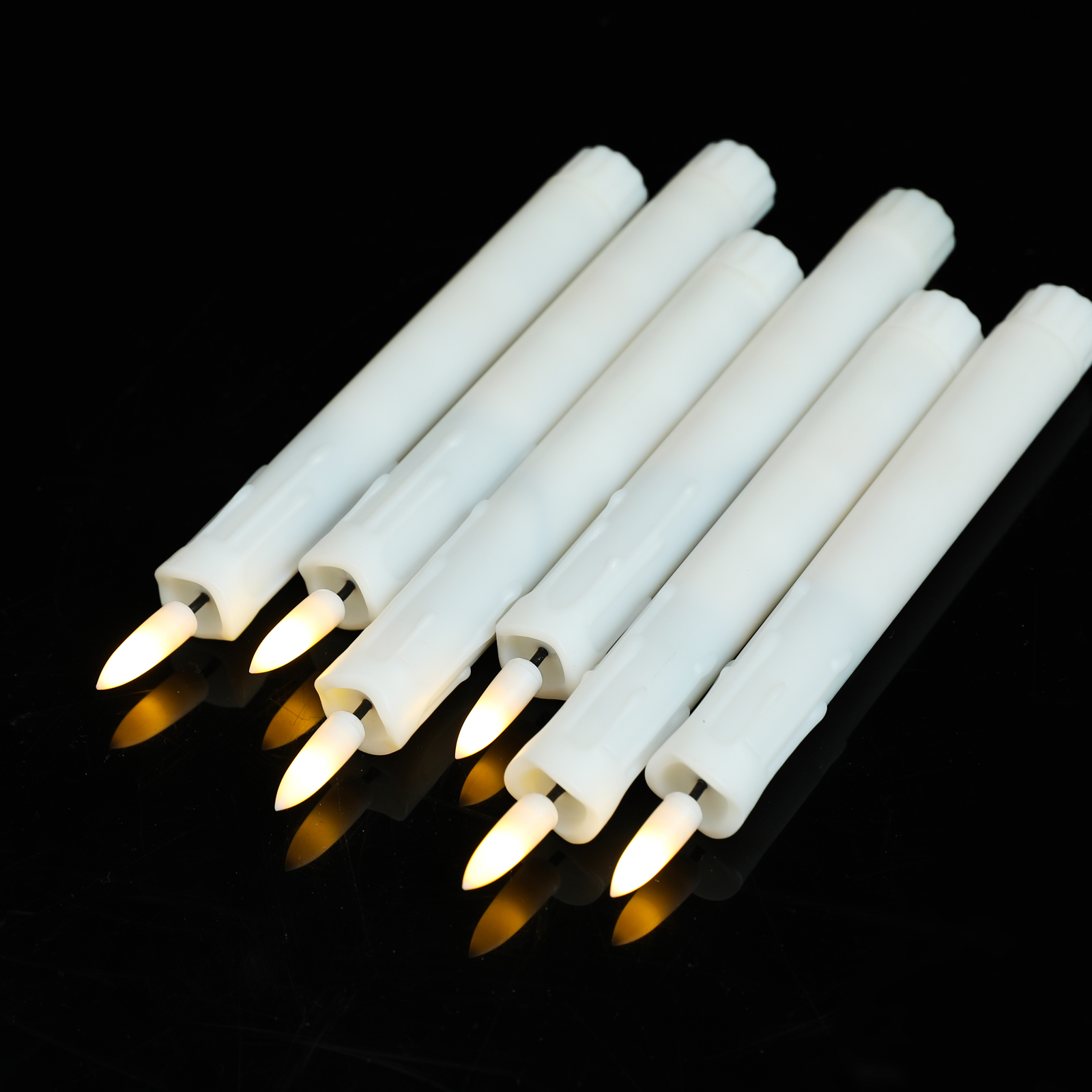 2/3/4 Pieces 7 inch Short Flameless LED Taper Candles With Remote Control,Plastic Realistic Flickering Christmas Candles