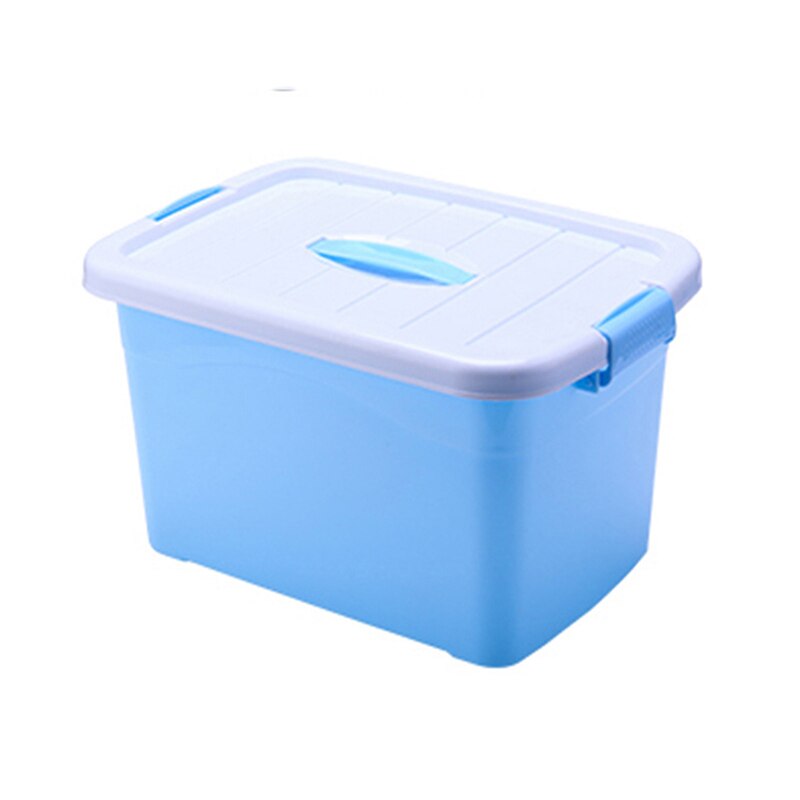 Clothes Storage Box Transparent Thick Clothes Large Capacity Storage Box Place Clothes Sundries Container Organizer Storage Box: M / Blue