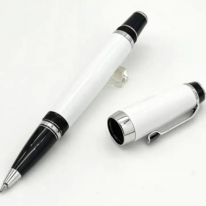 Edição limitada Bohemis Caneta esferográfica de resina preta Mini curta portátil para viagem, escritório, escola, escrita com número de série de gema