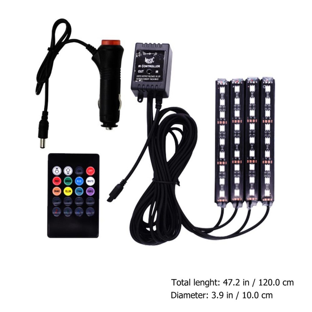 1 conjunto de luz interior decoração usb luz ambiente automático 4 em 1 decoração do carro luz atmosfera lâmpada para carro diy auto