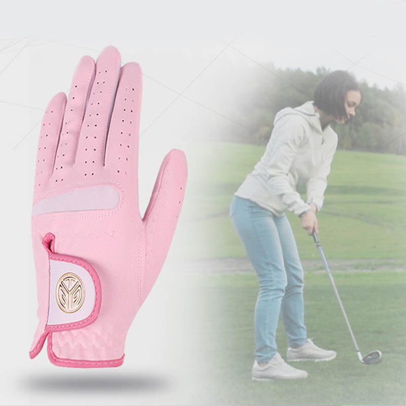 Roze Blauw Links Rechts Handen Anti-slip Ademende Microvezel Doek Golf Handschoenen Wanten Outdoor Golf Sport Hand beschermen