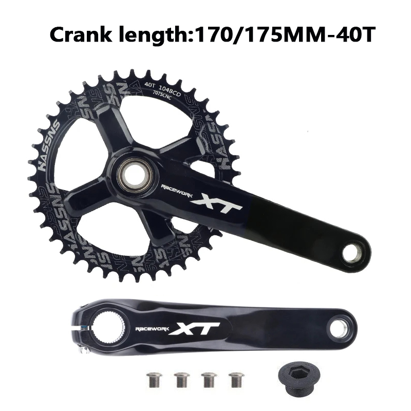 Mountain Bike Crankset 1x8/9/10/11/12Speed 170/175mm 32/34/36/38/40/42T Hollow four nails Chainring With Bottom Bracket BB68BB52