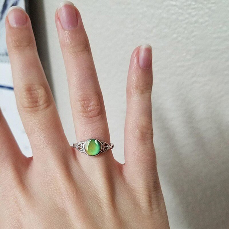 Anillo con Sensor de temperatura para mujer, joya con personalidad única colorida, accesorios de joyería, , novedad de