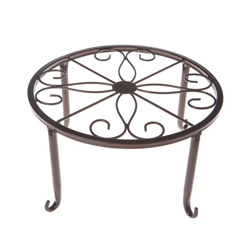 Metal Plant Pot Stand Flowerpot Base Holder Rack Round Indoor Outdoor Home Decor