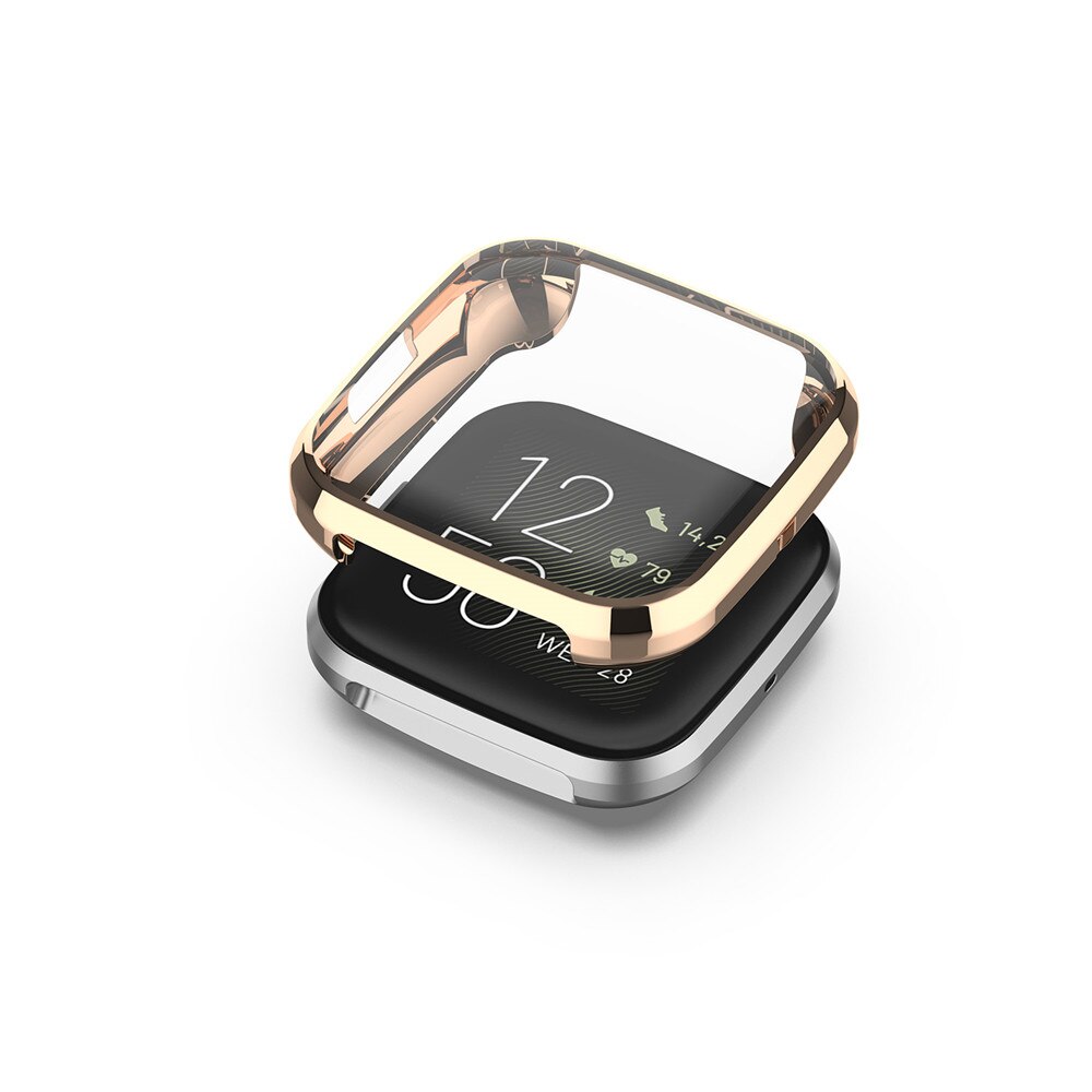 Plating Cover Voor Fitbit Versa 2 Band Case360 Graden Bescherming Voor Fitbit Versa/Versa2 Horloge Accessoires Scherm Beschermhoes: GOLD