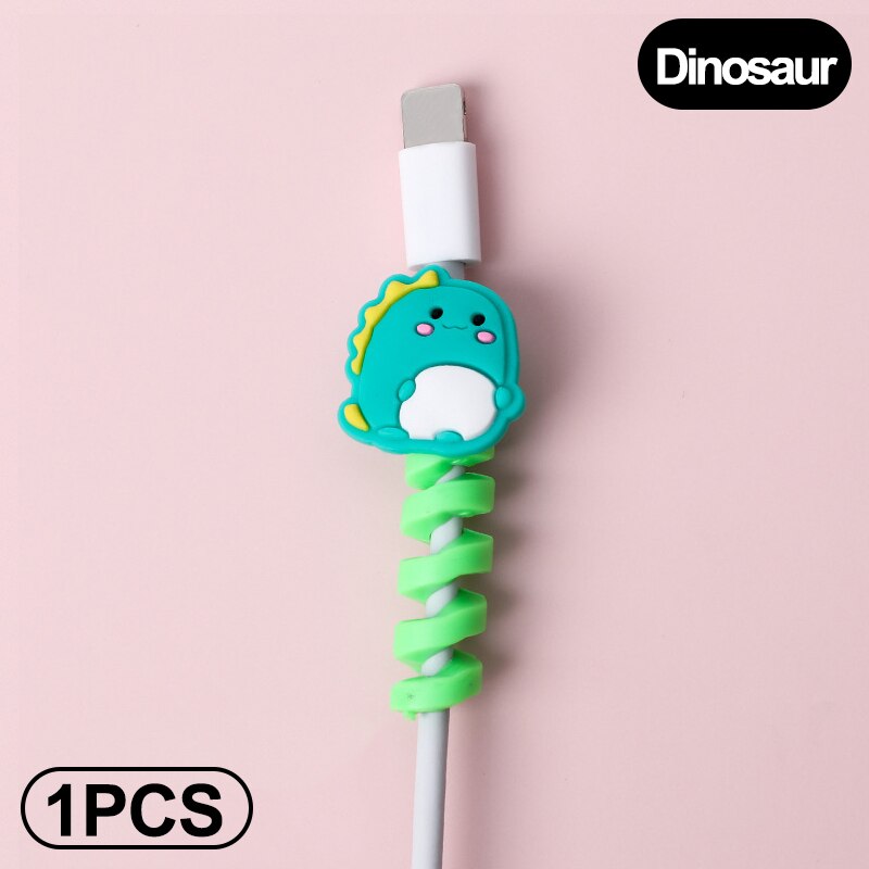 Ladekabelbeskytter til telefoner kabelholder binder kabeloptræksklips til mus usb oplader ledningshåndtering kabelorganisator: A 1 stk-dinosaur