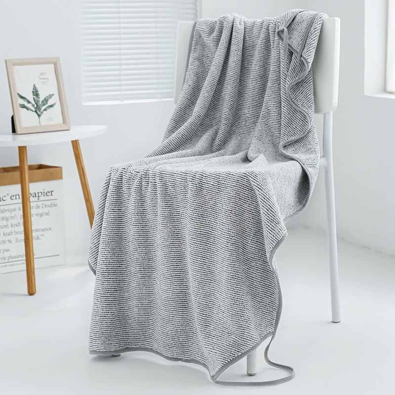 Albornoz de Microfibra Suave para Mujer, Toalla, para la Ducha, Baño, para el Hogar, para Sauna: Striped style