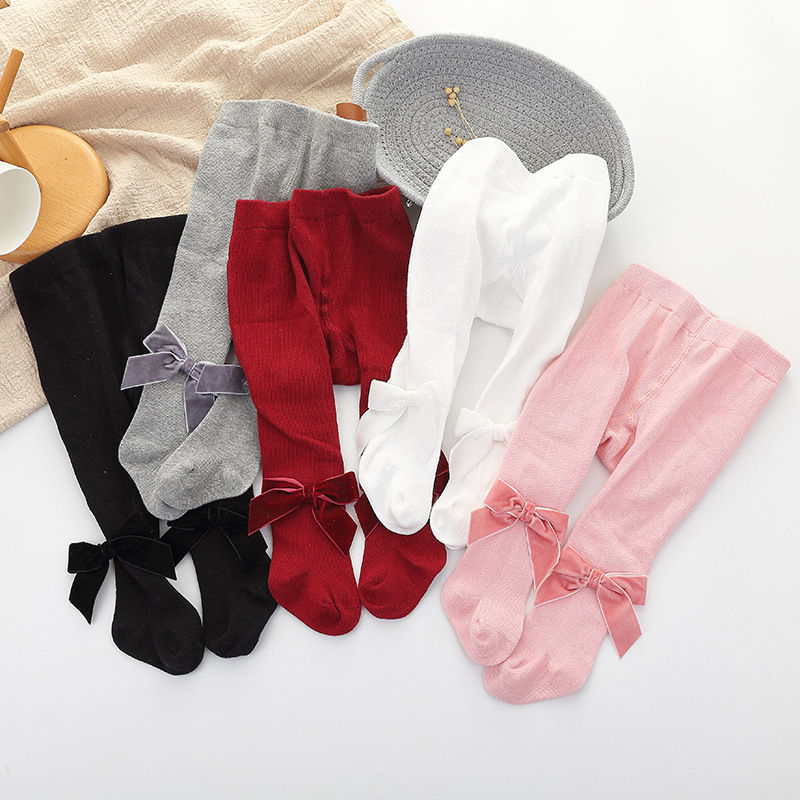 Katoen Meisjes Panty Prinses Bowknet Baby Meisje Panty Baby Lente En Herfst Stijl Broek Leuke Kous 0-24M