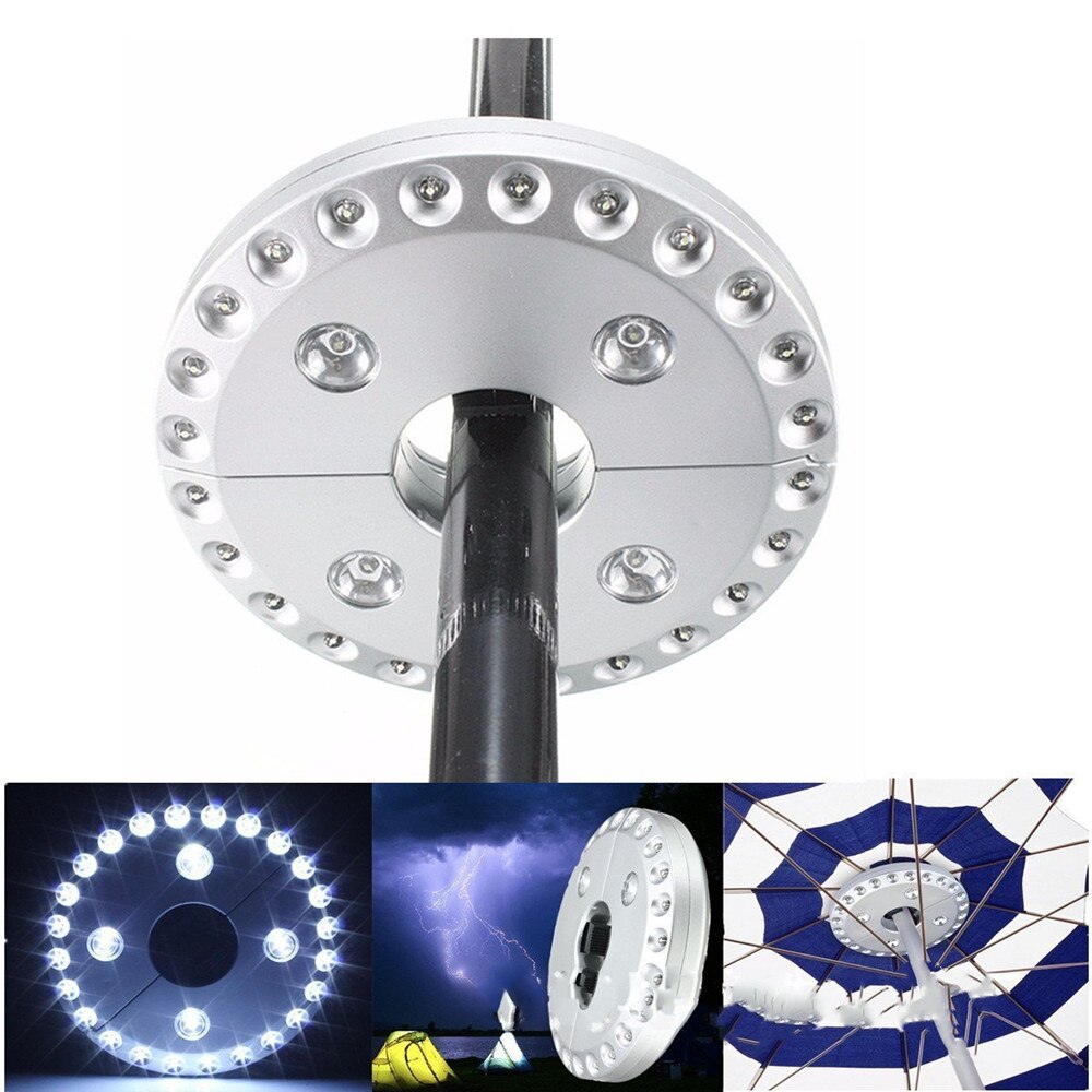 28 leds Tente De Plage Légère Camping Camp Lumière De Pelouse de Jardin Étanche Parapluie Lumière Éclairage Extérieur 100lum Lumière De Secours