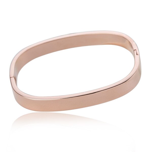 Kleurrijke Vierkante Bangle Vrouwen Tension Instellen Armbanden Rvs Unieke Sieraden: rose gold