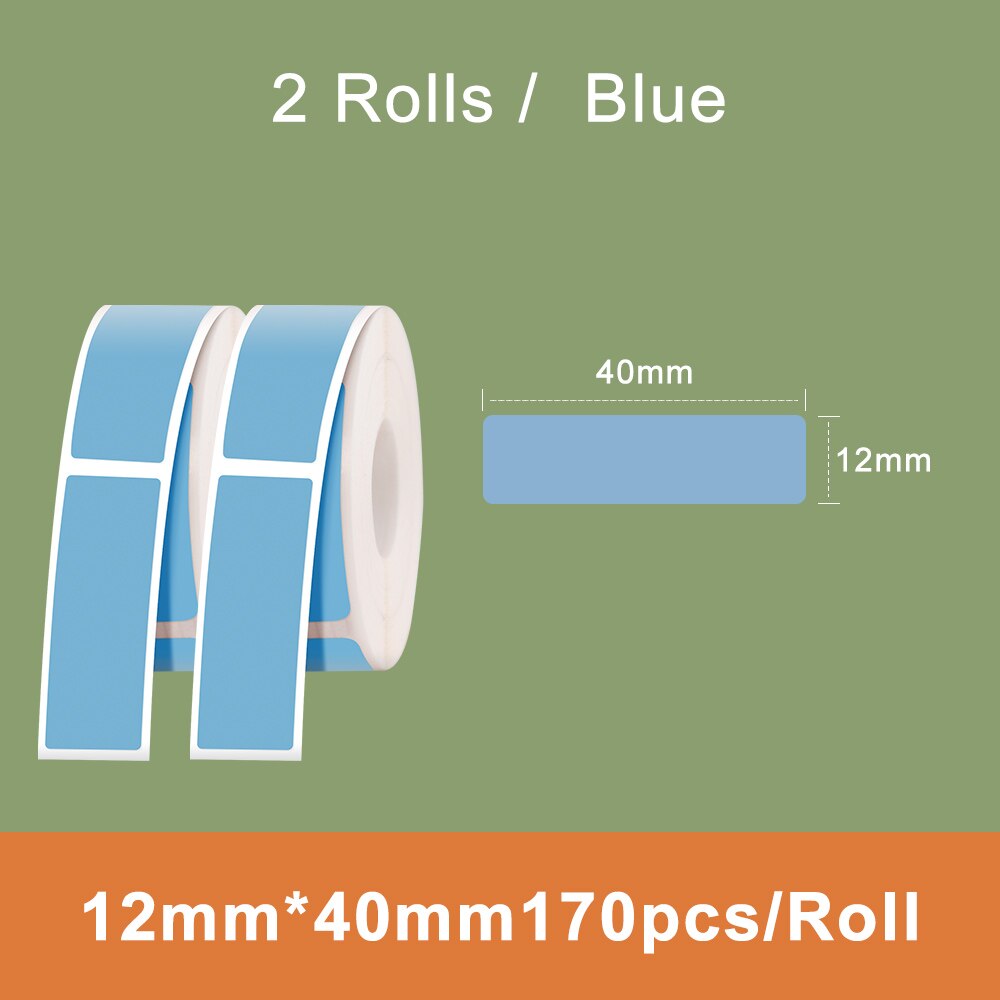 Supvan Mini Label Printer Paper Waterproof Anti-Oil Printing Label Price Label Pure Color Scratch-Resistant Label Sticker Paper: Blue Label C 2