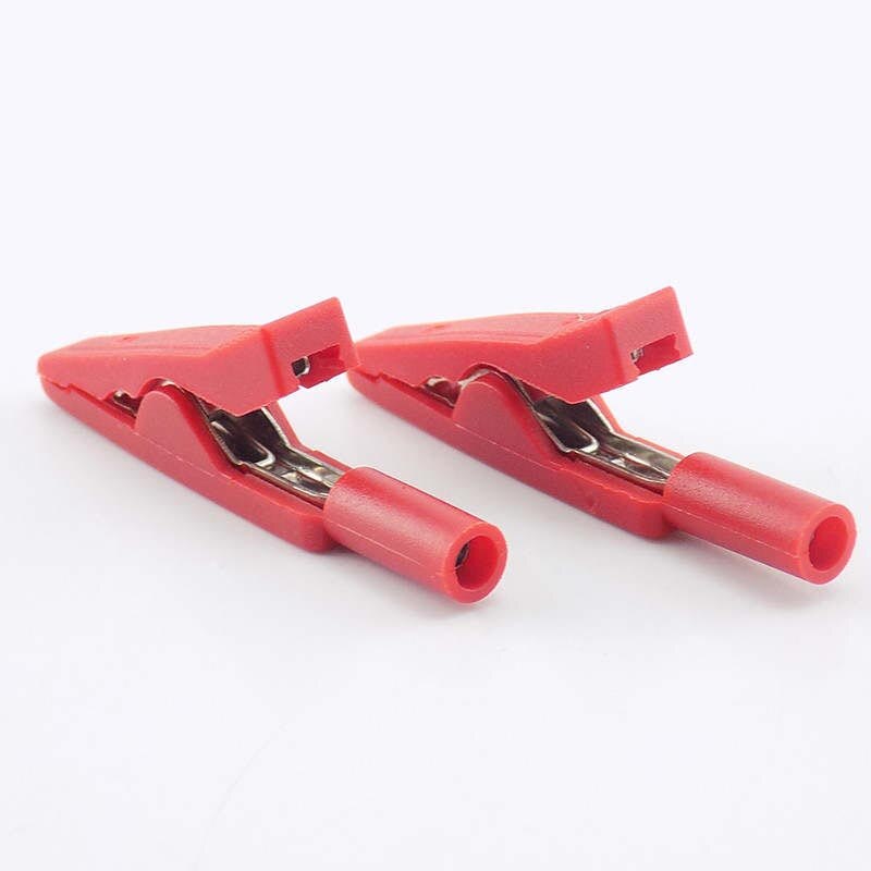 2 Mm Banana Plug Alligator Clip Test Lead Connector Kabel Krokodil Geïsoleerde Probes Adapter Voor Multimeter Alligator Pen L19