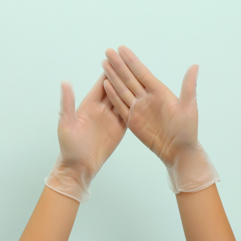 20Pcs Food Grade Wegwerp Vinyl Handschoenen Anti-Statische Plastic Handschoenen Voor Voedsel Schoonmaken Koken Restaurant Keuken Accessoires: transparent / L